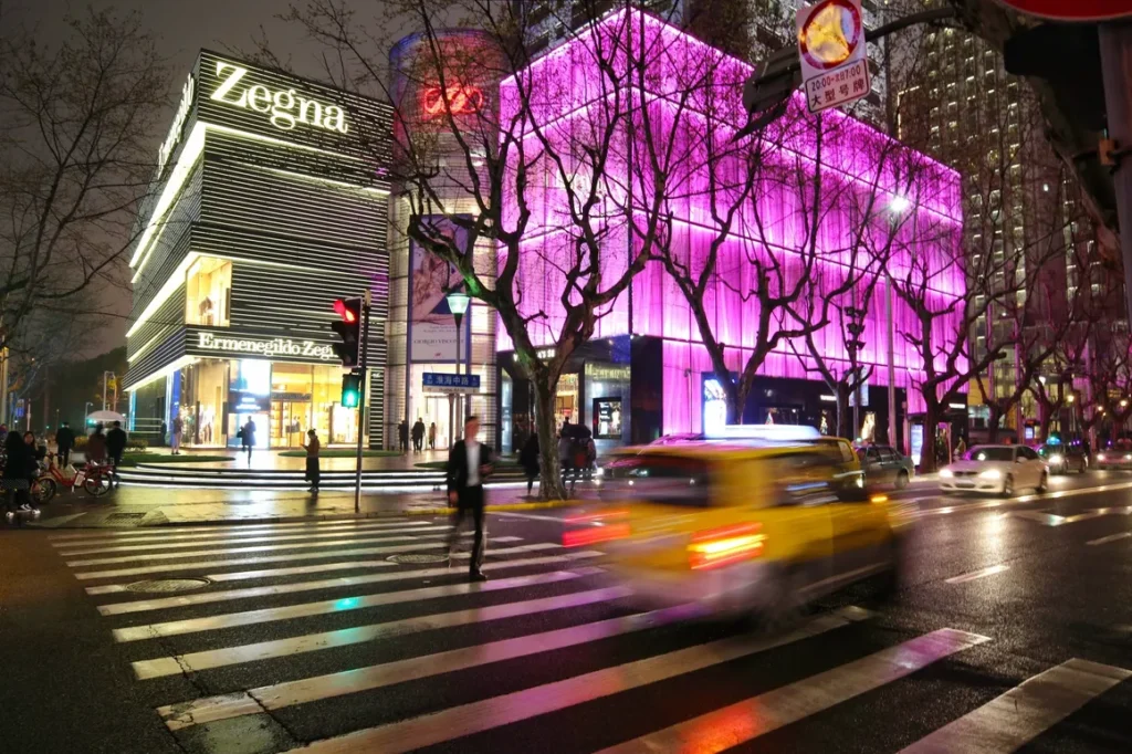 Huaihai Road, known for its stylish boutiques and luxury shopping