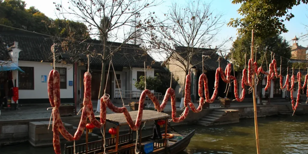 Homemade Sausage at Zhujiajiao Water Town