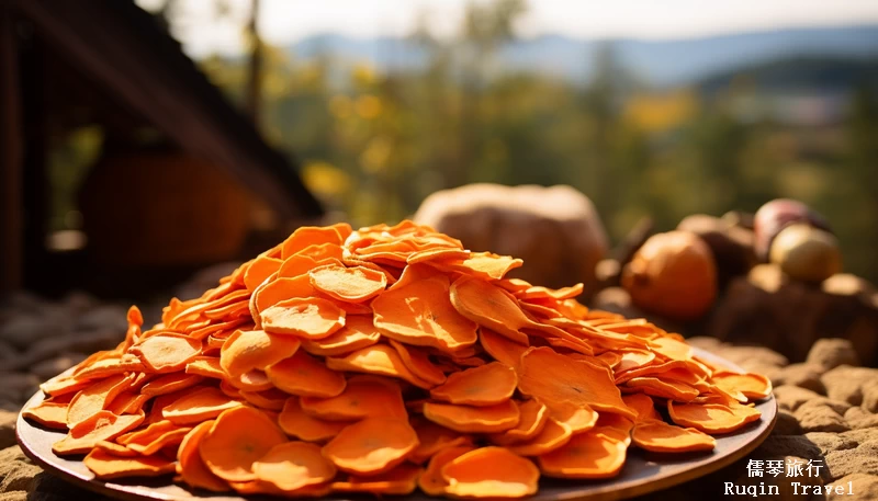 Sliced dried sweet potatos