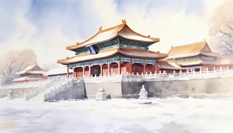forbidden city in snow