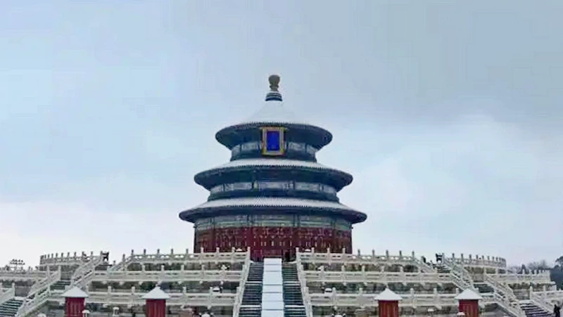 Temple of Heaven after snow winter Beijing