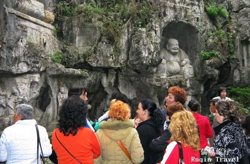 The Stone sculptures at Feilai Peak ( Flying Peak) in Hangzhou