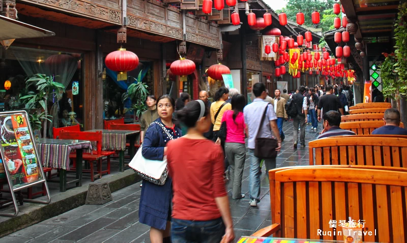 Your journey continues along Jinli Ancient Street in Chengdu