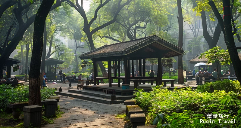 Chengdu park in summer