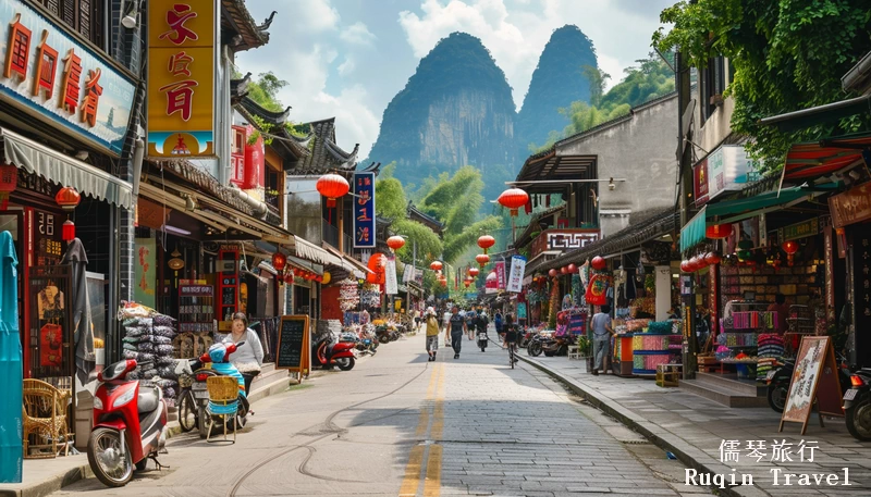 Upon arrival in Yangshuo, explore West Street