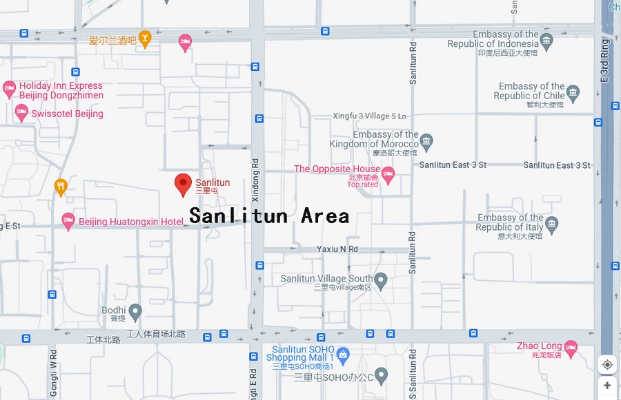 Beijing Sanlitun Area Map 