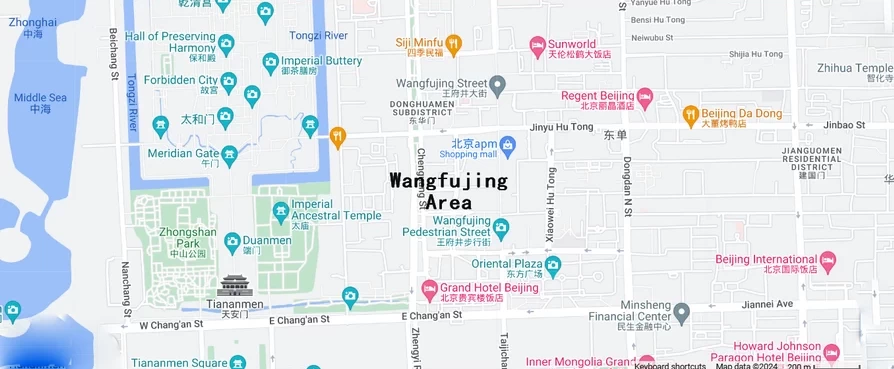 Beijing Wangfujing Area Map ( Google)
