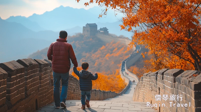 Family tour with kid at mutianyu Great Wall