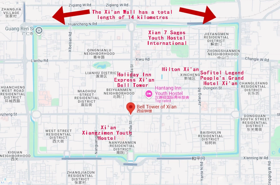 The Area within the Ancient City Wall in Xi'an