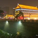 Xi'an City illuminated at night