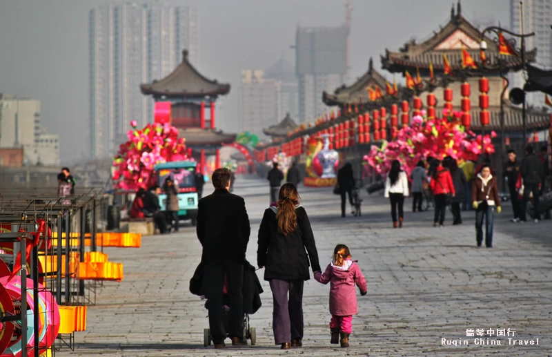 Walking on the Xi'an City Wall