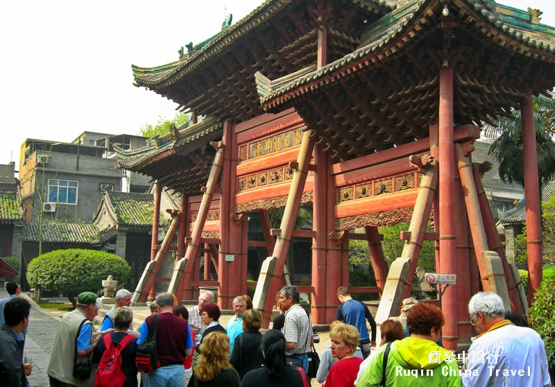 The huge wooden archway in  the Great Mosque in Xi'an