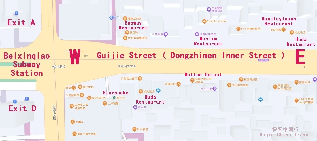 The Sketch Map of Guijie Street