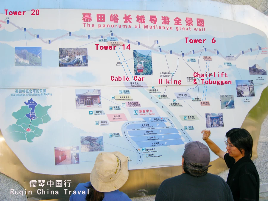 The Tourist Map of Mutianyu Great Wall