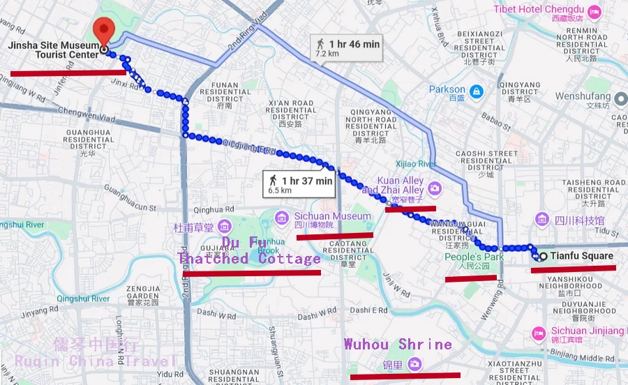 The Location Map of Jinsha Site Musuem ( Google)