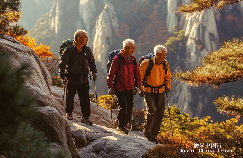 Seniors Hiking during Chongyang Festival (Double Ninth Festival) 