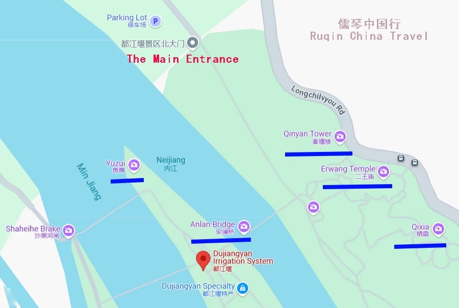 The Attraction Map of Dujiangyan Irrigation System