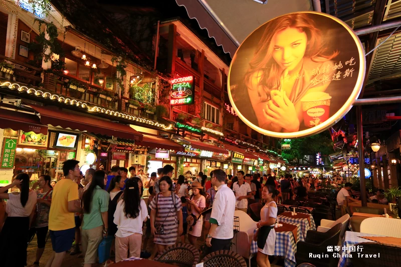 Bars, Clubs and Restaurants st the West Street in Yangshuo, Guilin