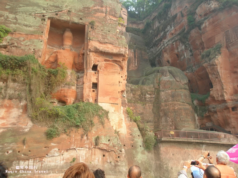 The Leshan Giant Buddha viewed from a boat