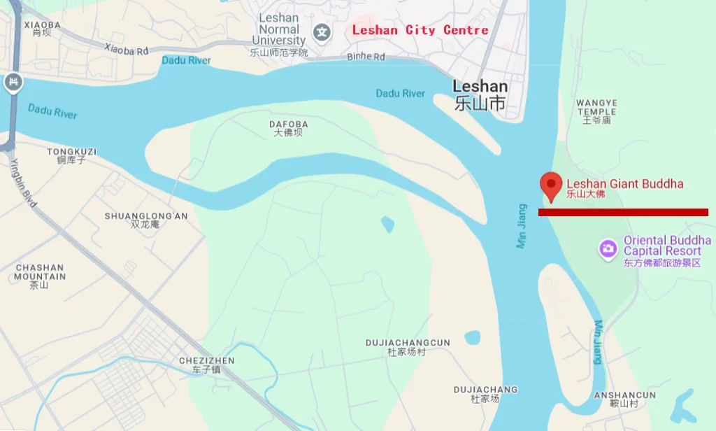 The Location Map of Giant Lesha Bhuddha