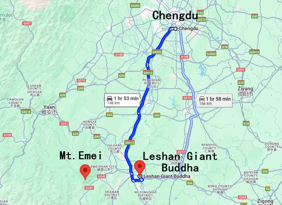 Chengdu - Leshan - Mt.Emei Traffic Map