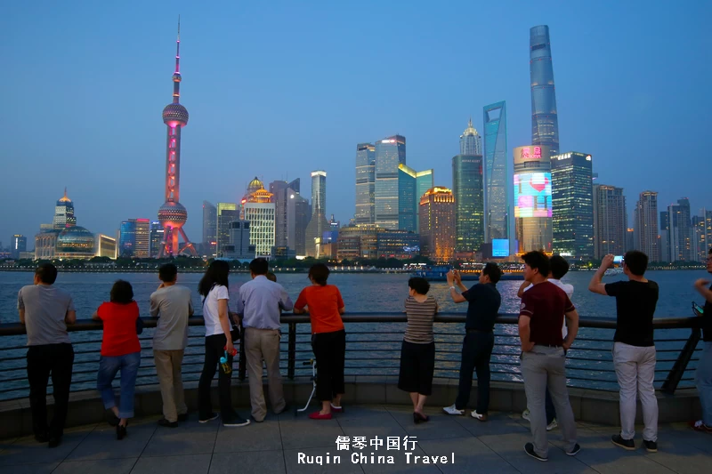 The night view of the Bund in Shanghai