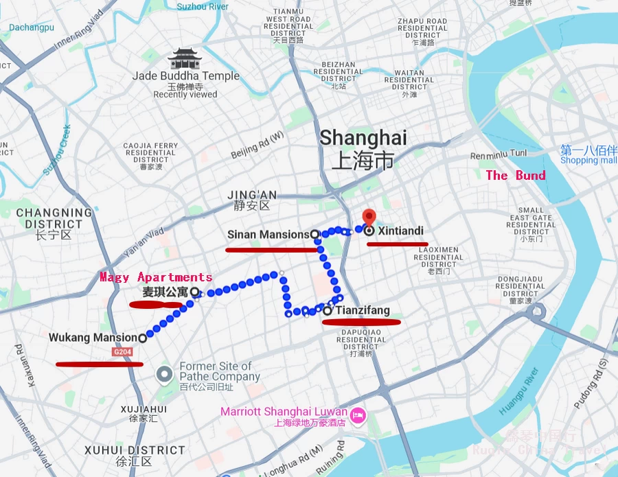 Shanghai French Concession Walking Tour Map 