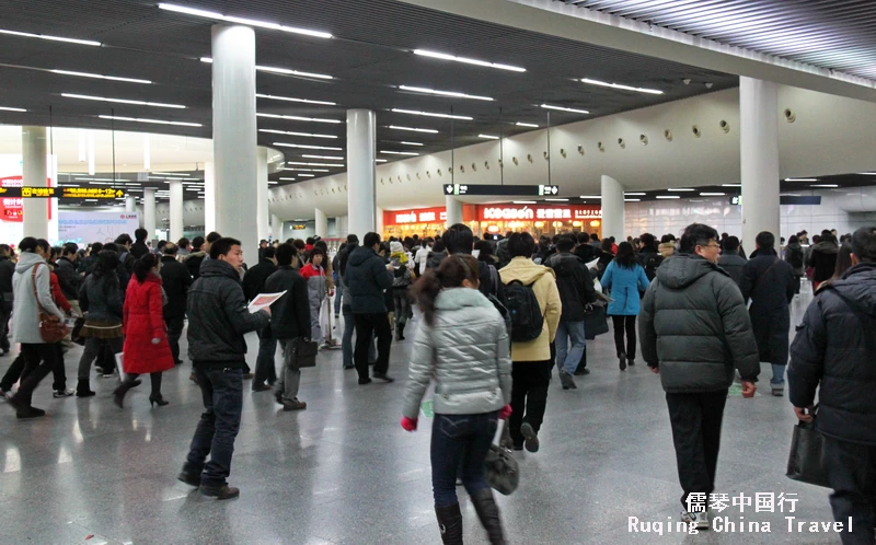 Interchange in the Metro Station Line 1 of People's Square in Shanghai