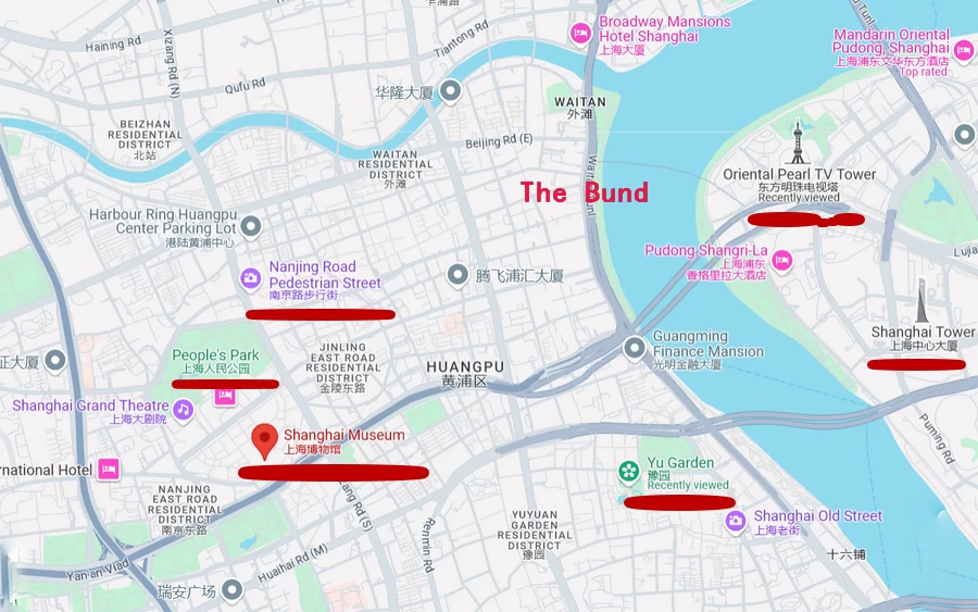 The Location Map of Shanghai Museum ( Google)