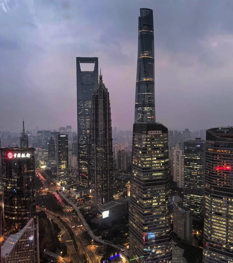 The Nighttime Views Seen from the Oriental PearlTower