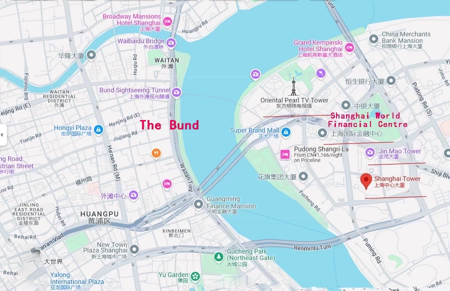 The location map of Shanghai - how to get to Shanghai tower