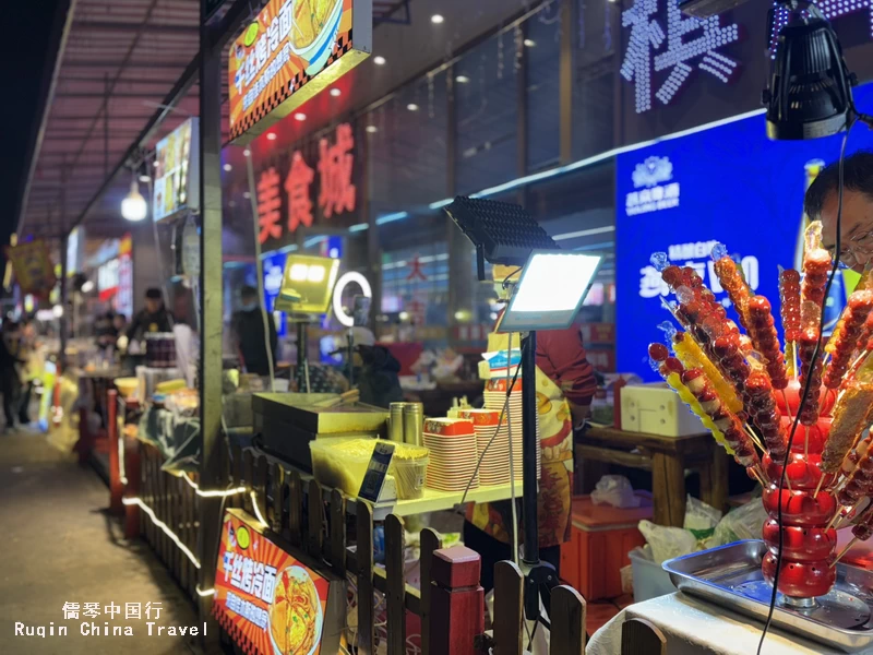 Numerous food stands and restaurants at Daliushu  Ghost Market