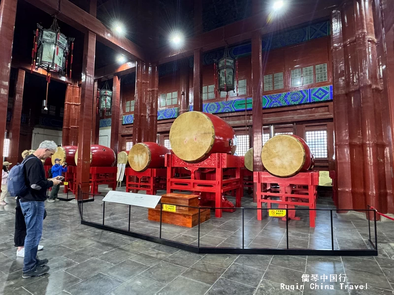 Inside, you’ll find 25 large drums in Beijing Drum Tower