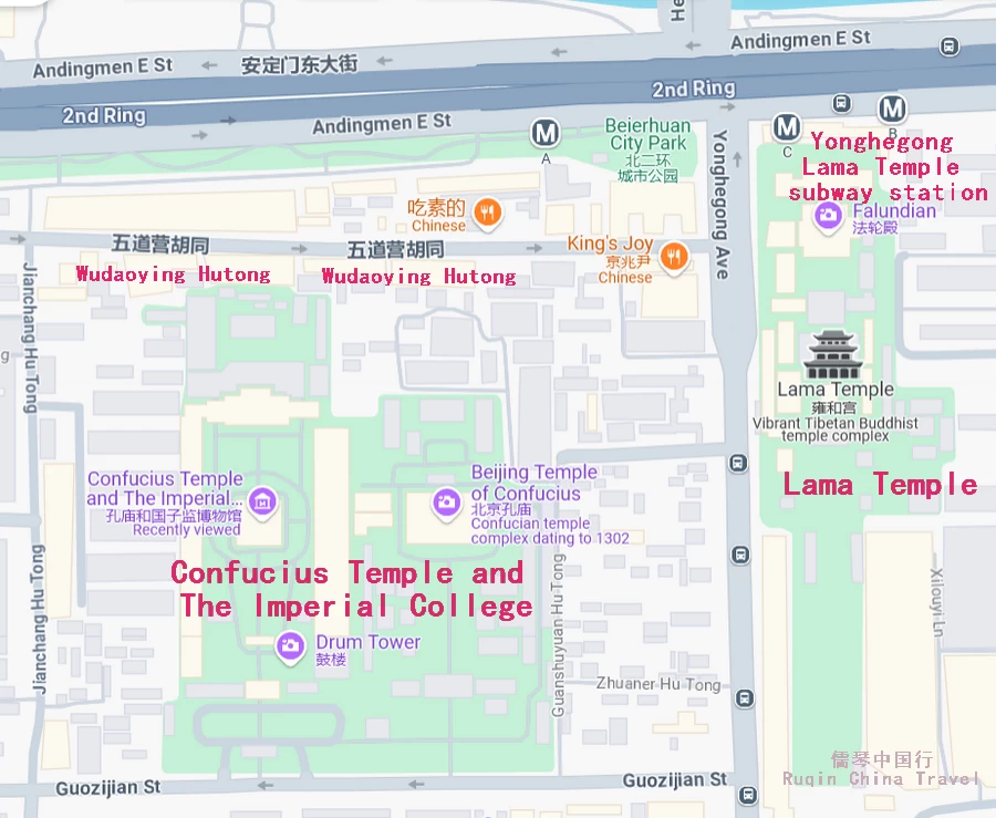 he location map of Wudaoying ( Google )