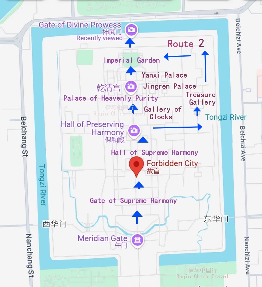 The Forbidden City Deep Exploration Travel Route Map