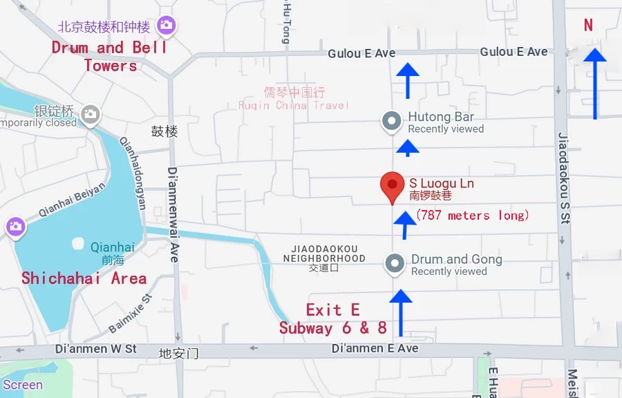 The location map of Nanluoguxiang ( S Luogu Ln) 