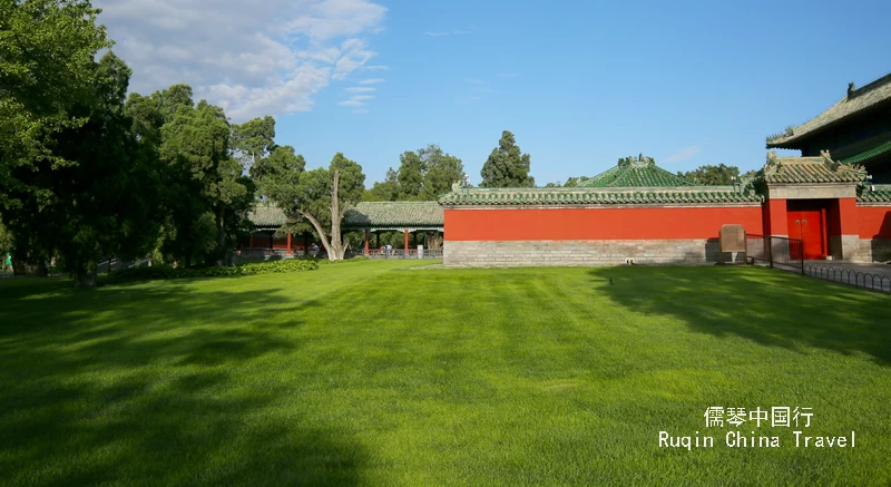 The lush greenery of the Temple of Heaven Park