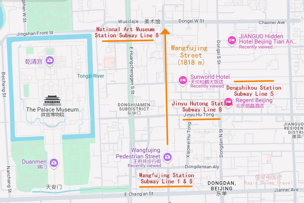 Wangfujing Street Subway Map ( Google)