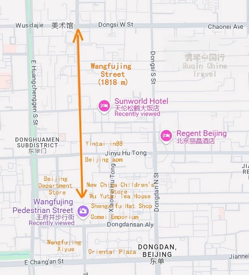 Wangfujing Street Shopping Map (google)