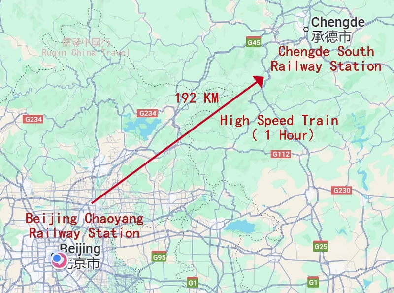 Beijing to Chengde High-Speed Train Map：One Hour Train Ride