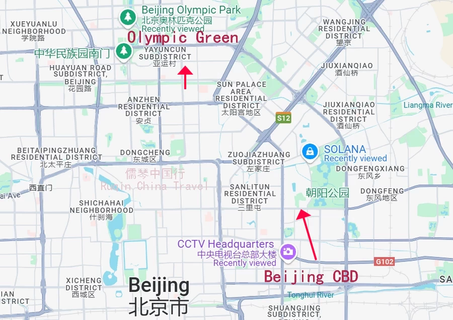 The Map of Modern Beijing: CBD and the Olympic Green