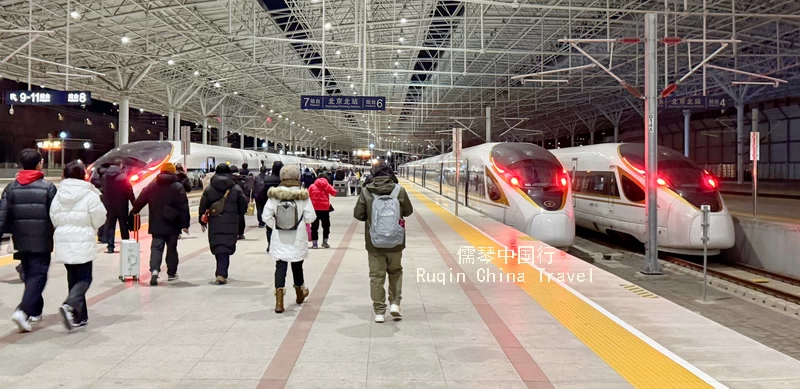 I took the escalator down to the platform Beijing North Railway Station for my trip to Datong from Beijing