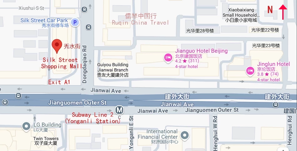 The location map of the Silk Street ( Shopping Mall )