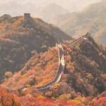 Great Wall of China in fall colours