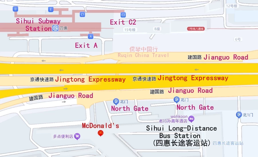 The Transport Map of Sihui Long-distance Bus Station