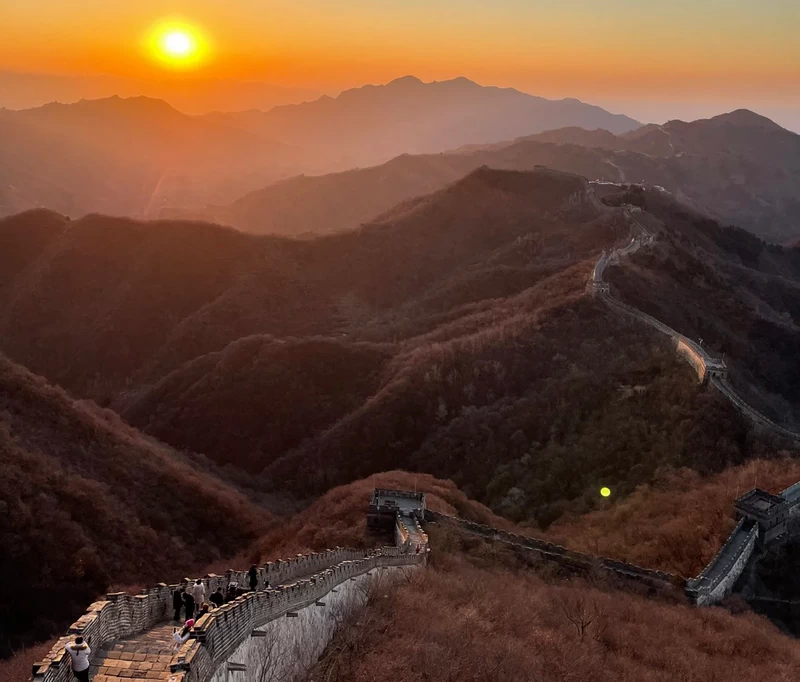 Sunrise over Mutianyu Great Wall