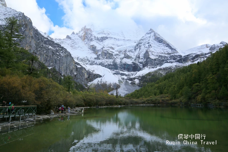 The Pearl Lake and Mt. Chenrezig in Yading