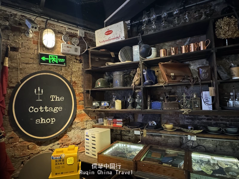 A collection of timeworn treasures, lovingly gathered by the Cottage Cafe’s owner.