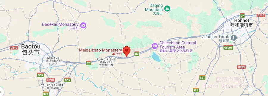 The location Map of Meidaizhao Monastery