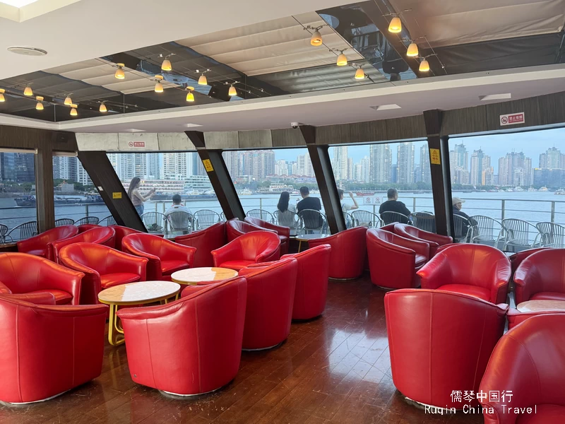 The front section of the third deck on a regular cruise ship Huangpu River Cruise